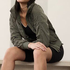 Athleta Jetset Bomber Jacket - Size Medium in Moss Green